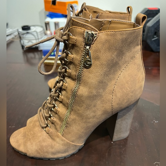 Guess Open Toe Booties / W10/ Brown - Picture 2 of 4